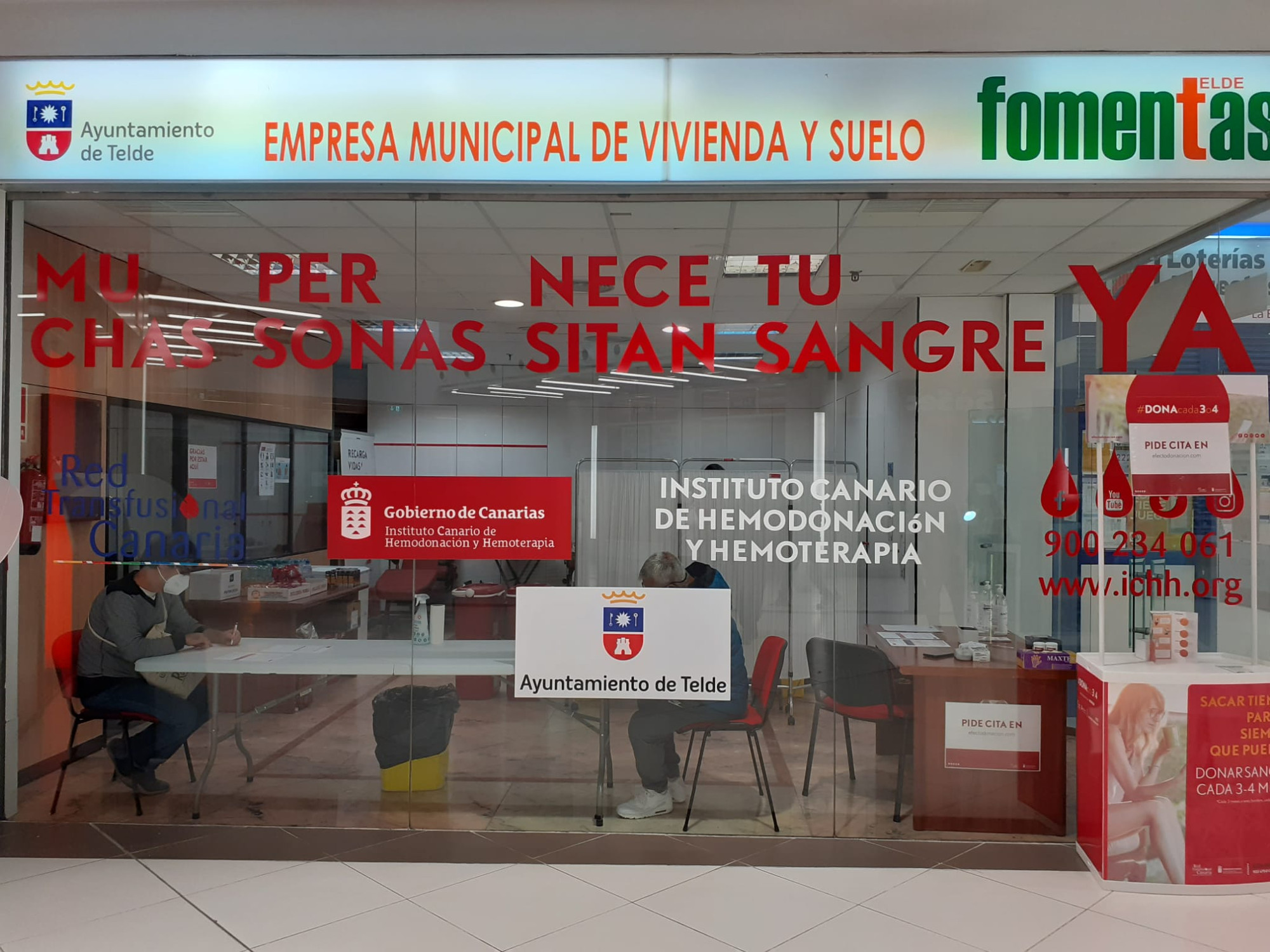 El ICHH mantiene operativa esta semana la sala de donación temporal habilitada en Telde