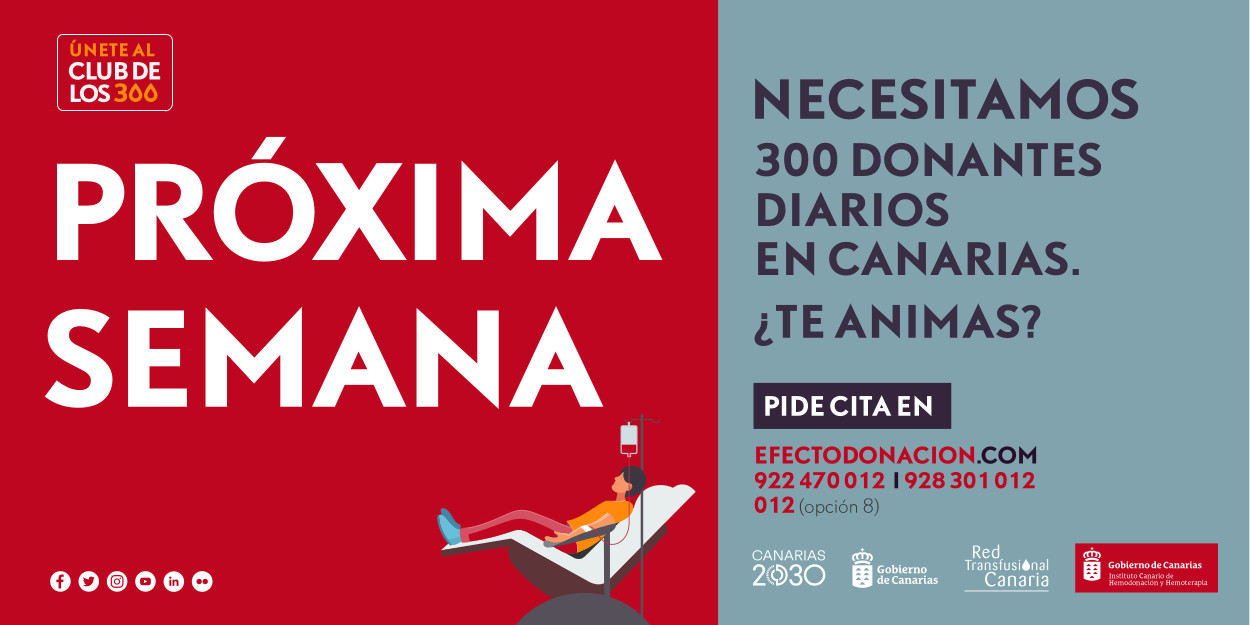 Dónde puedo donar sangre la próxima semana en Canarias
