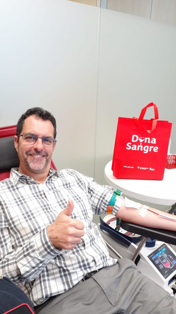 Donante de Sangre en una de las campañas de donación itinerantes