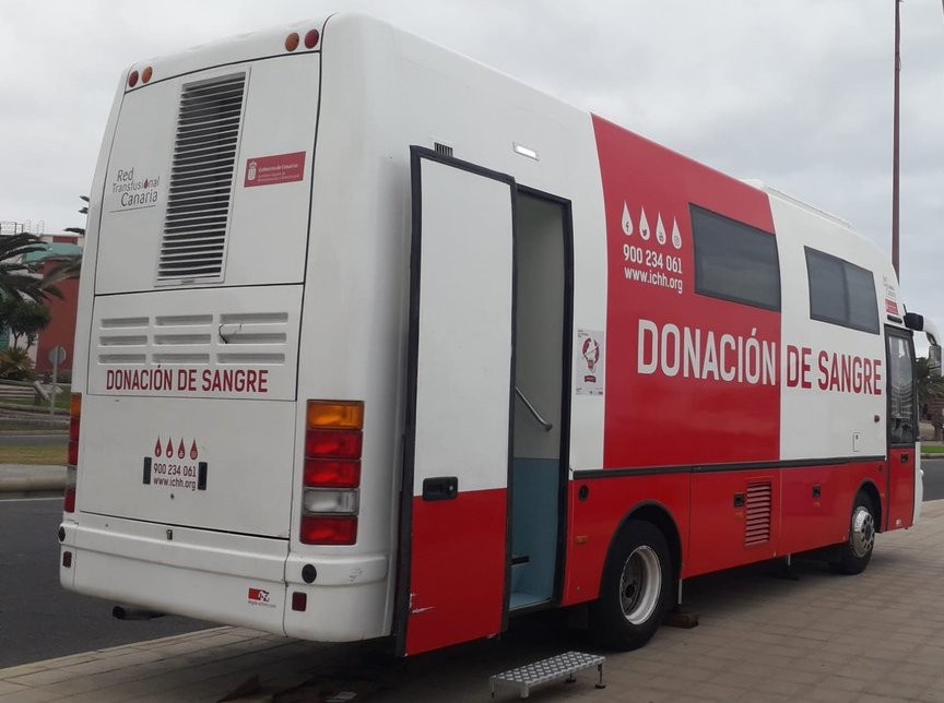 Unidad móvil de donación de sangre