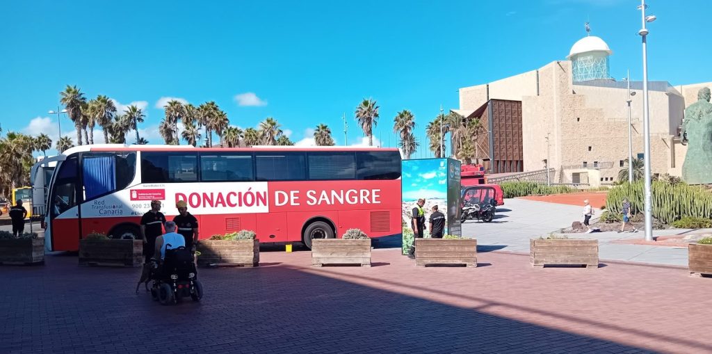 Unidad móvil de donación de sangre