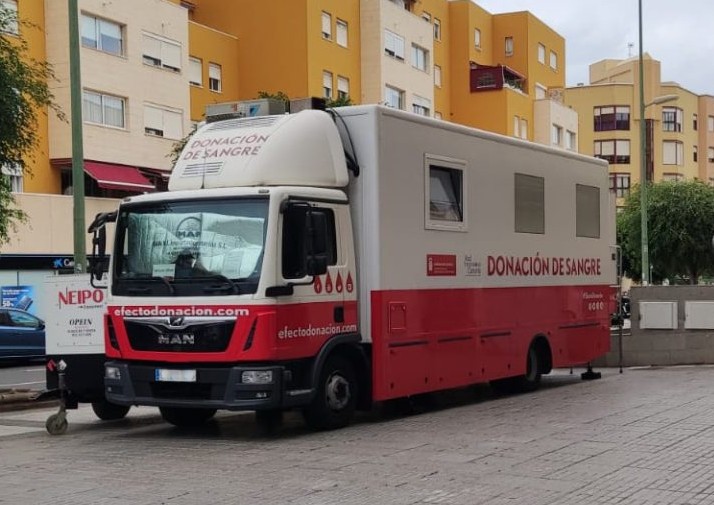 Unidad móvil de donación de sangre